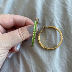 Kate Spade Green hoop earrings